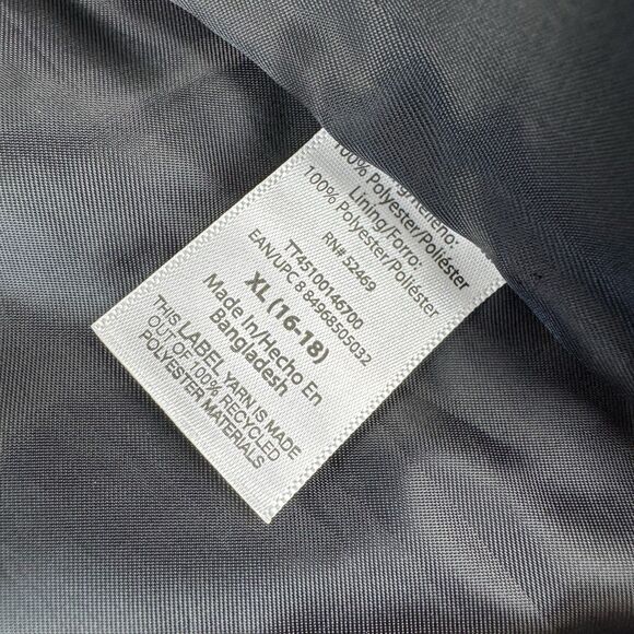 Time and Tru Quilted Barn Jacket Coat Black XL 16-18 Corduroy Collar Midweight - Picture 10 of 14